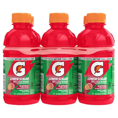 Gatorade Lower Sugar Electrolyte Sport Drink Fruit Punch - 6-12 Fl. Oz. - Image 2
