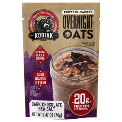 Kodiak Overnight Oats Dark Chocolate Sea Salt - 2.47 OZ - Image 2