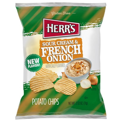 Herr's Sour Cream & French Onion Ripple Potato Chips 2.5oz - 2.5 OZ - Image 2