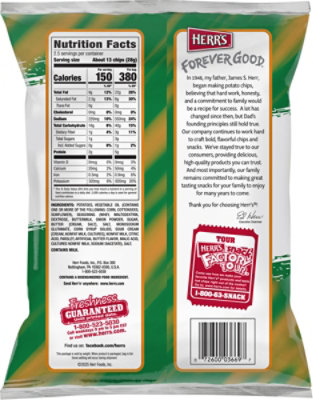Herr's Sour Cream & French Onion Ripple Potato Chips 2.5oz - 2.5 OZ - Image 5