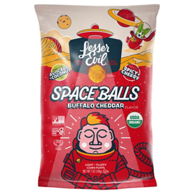Lesser Evil Puffs Buffalo Cheddar Space Balls Organic - 7 OZ - Image 2