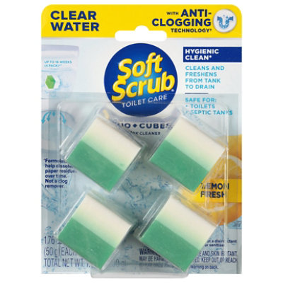 Soft Scrub Duo-cubes In-tank Automatic Toilet Cleaner, Clear Water, Lemon Fresh - 4 Ct. - 4 CT - Image 1