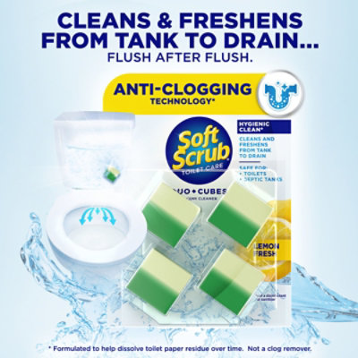 Soft Scrub Duo-cubes In-tank Automatic Toilet Cleaner, Clear Water, Lemon Fresh - 4 Ct. - 4 CT - Image 3