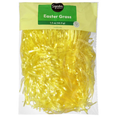 Ssel Yellow Plastic Easter Grass - EA - Image 1