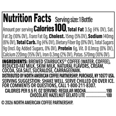 Strbks Frappucchino Lite Chocolate Hazelnut 9.5fz - 9.5 FZ - Image 4