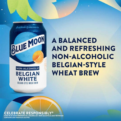 Blue Moon Non-alcoholic Belgian White Beer 12-12 Fl. Oz. Cans - 12-12 FZ - Image 3