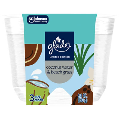 Glade Candle 3 Wick Air Freshener, Coconut Water & Beach Grass - 6.8 OZ - Image 2