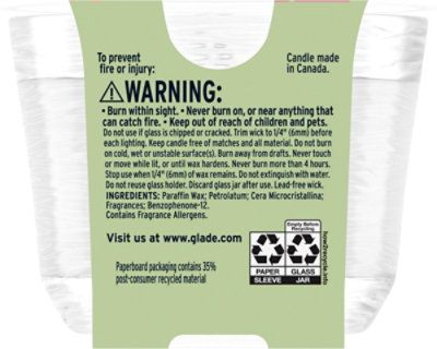 Glade Candle 3 Wick  Air Freshener Lush Greens & Water Lotus - 6.8 OZ - Image 4