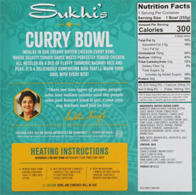 Sukhi's Butter Chicken Curry Bowl, 9 Oz - 9 OZ - Image 5