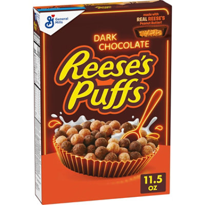 Reeses Puffs Dark Chocolate Breakfast Cereal - 11.5 OZ - Image 2