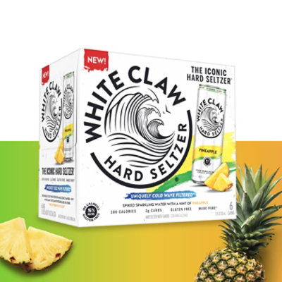 White Claw Hard Seltzer Pineapple Can - 6-12 FZ - Image 2