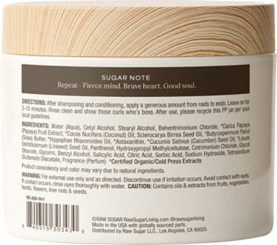 Raw Sugar Mighty Curl Hair Masque - 10 OZ - Image 3
