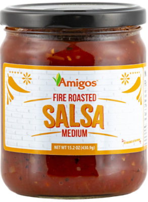 Amigos Fire Roasted Salsa Medium - 15.2 OZ - Image 1