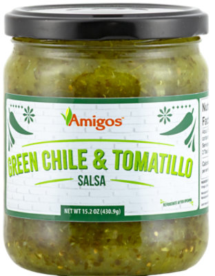 Amigos Green Chile & Tomatillo Salsa - 15.2 OZ - Image 1