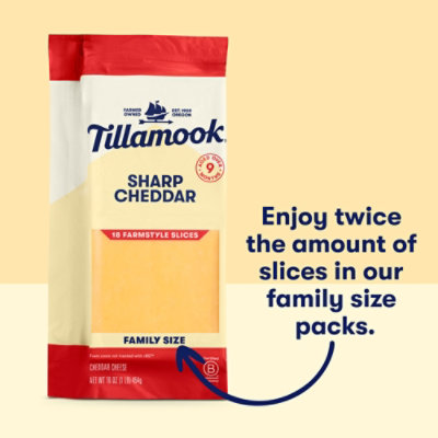 Tillamook Sharp Cheddar Farm Style Thick Slices Cheese 16 Oz - 16 OZ - Image 3