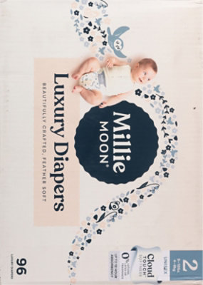 Millie Moon Luxury Diapers, Size 2,96 Count - 96 CT - Image 3