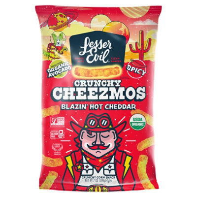 Lesser Evil Cheezmos Blazn Hot Cheddar - 7 OZ - Image 1