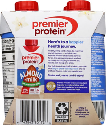 Premier Protein Shake Almond Milk Vanilla 4-11fz - 4-11FZ - Image 5