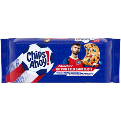 CHIPS AHOY! Crunchy Red, White & Blue Chocolate Chip Cookies - 9.5 Oz - Image 1