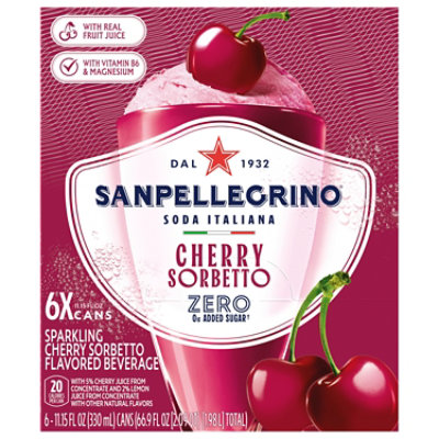 S Pellegrino Cherry Sorbetto 6-330ml - 6-330 ML - Image 1