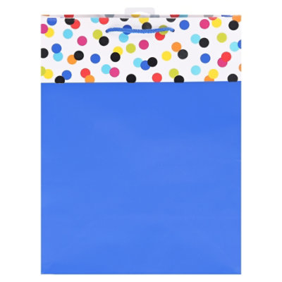 American Greetings Blue with Multicolor Cuff Large Gift Bag - Each - Image 1