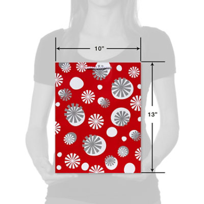 American Greetings Red with Silver Starburst Large Gift Bag - Each - Image 4