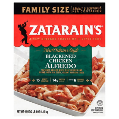 Zatarains Family Size Frozen Blackened Chicken Alfredo 40.0 Oz - 40 OZ - Image 4