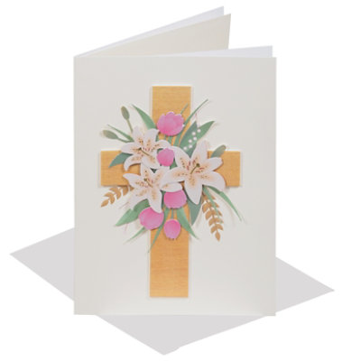 Papyrus Wood Cross Easter Card - Each - Image 1