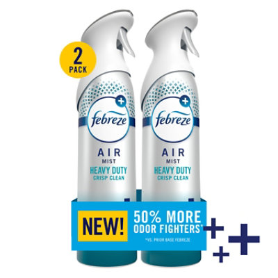 Febreze Air Mist Air Freshener Heavy Duty, Crisp Clean - 2-8.1 Oz. - 2-8.1 OZ - Image 1