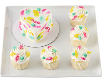 Overjoyed Cake and Cupcake Smeared Heart Combo Box - Image 1