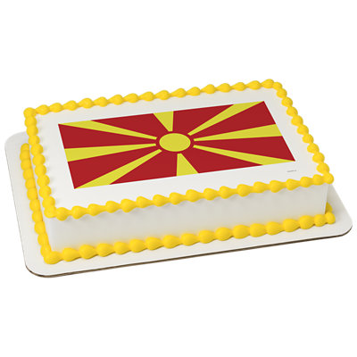 North Macedonia Country Flag Cake - Image 1