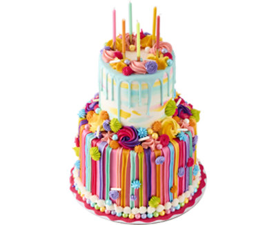 Overjoyed Extravaganza Two Tiered Drip Cake - Image 1