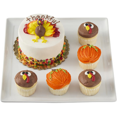 Overjoyed Thanksgiving Cake and Cupcake Combo Box - Image 1