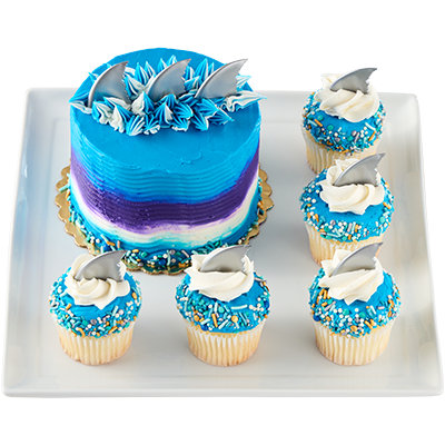 Overjoyed Shark Cake and Cupcake Combo Box - Image 1