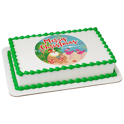 Santa on Summer Holiday Cake - Image 1