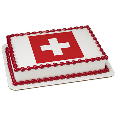 Switzerland Country Flag Cake - Image 1