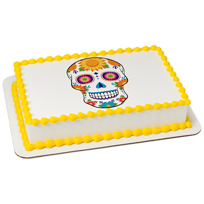 White Sugar Skull Cake - Image 1