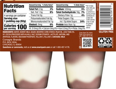 Snack Pack Triples Chocolate And Vanilla Pudding 4ct 3.25oz - 4-3.25 OZ - Image 7