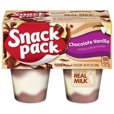 Snack Pack Triples Chocolate And Vanilla Pudding 4ct 3.25oz - 4-3.25 OZ - Image 1