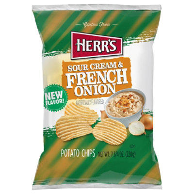 Herr's Sour Cream & French Onion Flavored Ripple Potato Chips 7.75oz - 7.75 OZ - Image 2