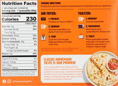Lilys Toaster Grills Quesadilla Chicken And 4 Cheese - 6.3 OZ - Image 5
