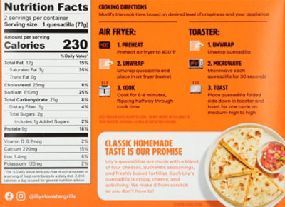 Lilys Toaster Grills Quesadilla  4 Cheese - 5.4 OZ - Image 5