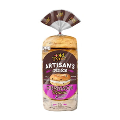 Old Tyme Artisans Choice Cinnamon Raisin Bagels - 20 OZ - Image 2