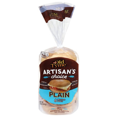 Old Tyme Artisans Choice Plain Bagels - 20 OZ - Image 1