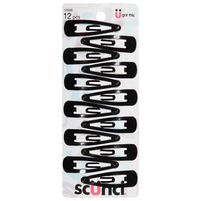 Scunci Snap Clips Black - 12 PK - Image 1