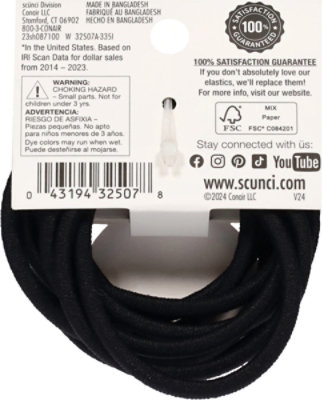 Conair Mm Nylon Elastic All Hair Black - 10 PK - Image 3
