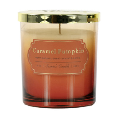Overjoyed Bouquet Caramel Pumpkin Scented Gradient Jar Candle - 10 oz - Image 1
