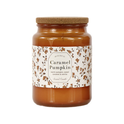 Overjoyed Boutique Carmel Pumpkin Scented Apothecary Jar Candle  - 20 Oz - Image 1