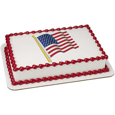 American Flag With Pole Photo Cake - Image 1