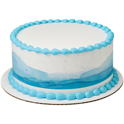 Watercolor Waves Strip Photo Cake - Image 1